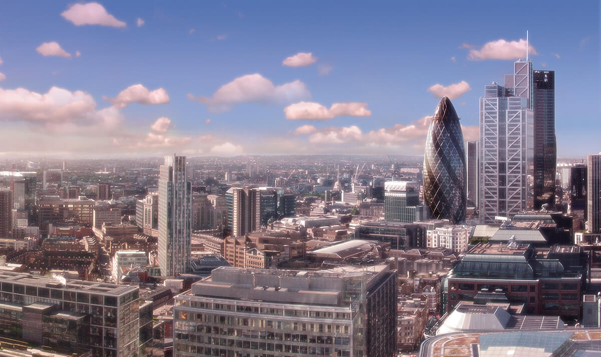 Sky view of London